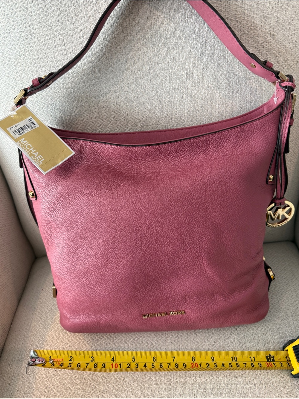 Michael Kors Rose Pink Pebbled Leather Shoulder Hobo